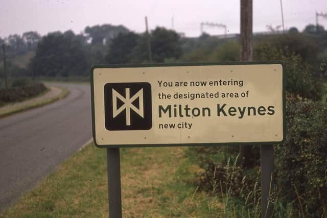 An early sign for the 'new city' of Milton Keynes