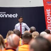 Rishi Sunak at Speedy Services in Milton Keynes yesterday