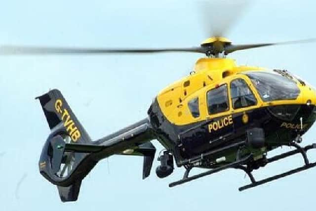The police helicopter circled around the Bletchley area for more than an hour
