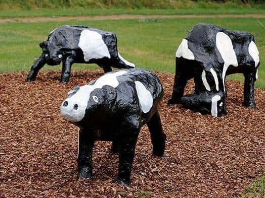 The concrete cows, built in 1978, rapidly became an iconic symbol of the new city of Milton Keynes