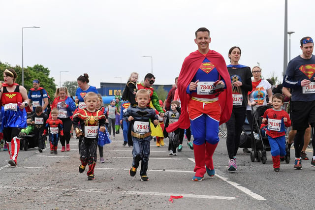 Families joined in the Superhero Fun Run