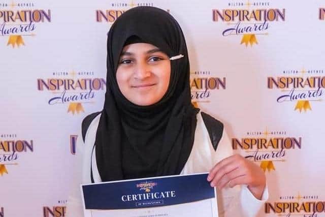 Maryam with her MK INSPIRATION Award 2023 Finalist Certificate