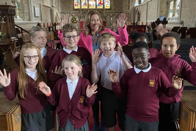 Pupils from Olney Middle school were on Songs of Praise