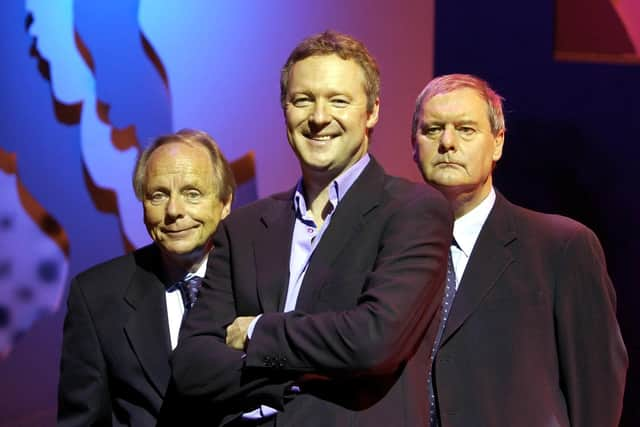 From left, John Bird, Rory Bremner, and John Fortune.