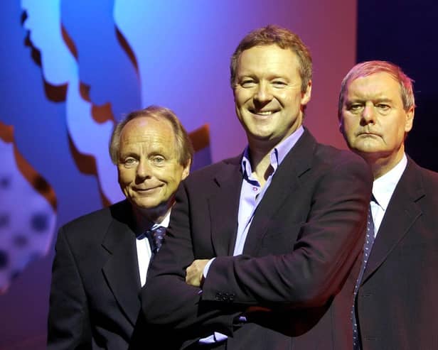 From left, John Bird, Rory Bremner, and John Fortune.