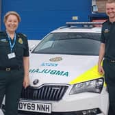 SCAS research and clinical audit manager Martina Brown with research paramedic Andrew Claxton