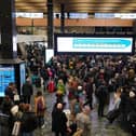 This is the scene at Euston Station currently after a person was hit by a train in Milton Keynes