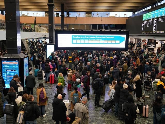 This is the scene at Euston Station currently after a person was hit by a train in Milton Keynes