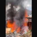 The flames spread rapidly
