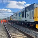 Rail engineers moved the stranded train from Bletchley after its derailment last week