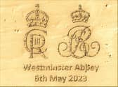 The specially-designed engraving – the width of a human hair –uses ‘recycled’ gold to commemorate the Coronation of King Charles III