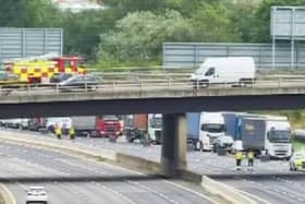 The M1 is currently closed northbound between Junctions 12 and 13