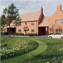 A computer-generated image of Bellway’s Moreton Fields development in Buckingham, where construction work has started and the first homes are due to be released for sale in January