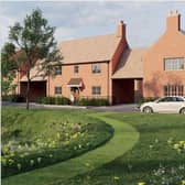 A computer-generated image of Bellway’s Moreton Fields development in Buckingham, where construction work has started and the first homes are due to be released for sale in January
