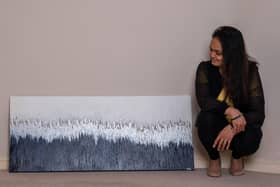 Bhavika Garg displays some of her project's artwork