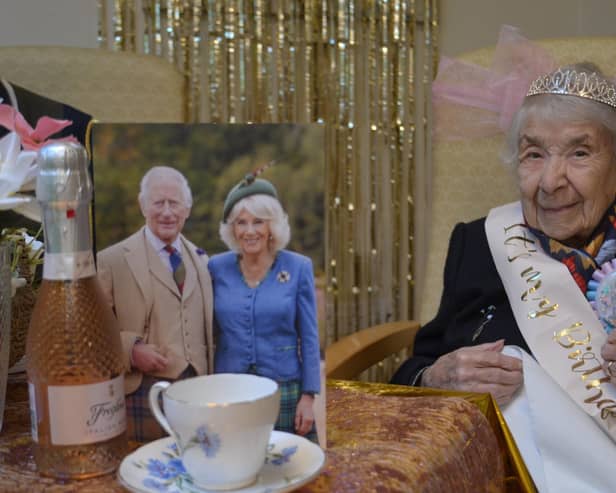 Mary Taylor celebrates her 100th birthday at the Brooklands Centre in Newport Pagnell