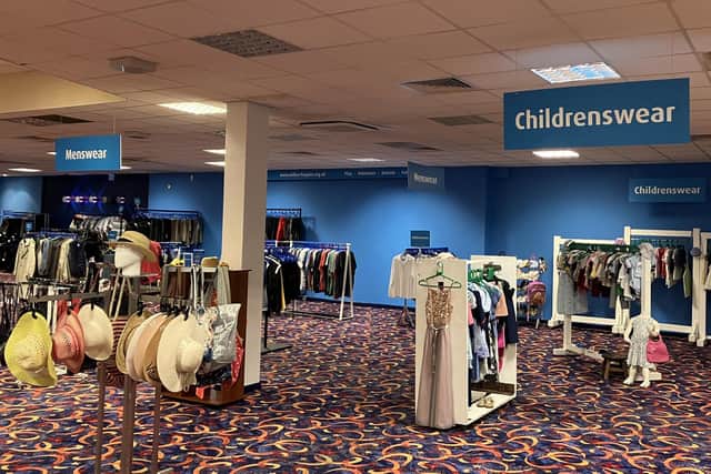 The children's wear department of the Willen Hospice charity store in The Point, CMK