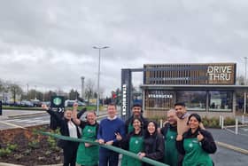 Starbucks opened a new drive-thru today at Newport Pagnell M1 service station