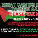 Milton Keynes Peace and Justice Network is urging people to attend the meeting tonight and the national demonstration on Saturday to demand a ceasefire in Gaza