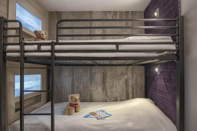 The layout of the room was cleverly thought out with the children's bunkbeds in a separate area.