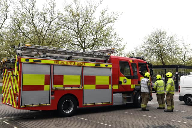 Ambulance crews helped treat a man who was injured