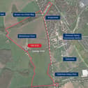 A map shows where the new Shenley Park estate will be in MK