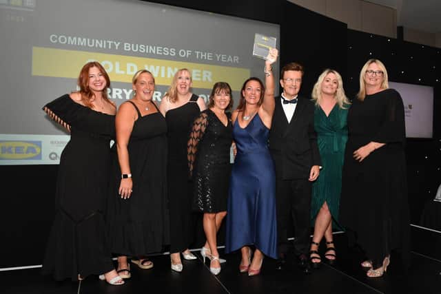 Harry's Rainbow winning Gold at the SME Business Awards 2023