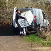 Ahmeed Oluwaseun Aderibigbe, from Bletchley, was caught fly-tipping a tumble dryer