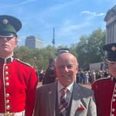 Roger Brewer at the royal garden party at Buckingham Palace