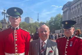 Roger Brewer at the royal garden party at Buckingham Palace