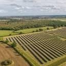 Artists' impression of part of the solar farm Island Green Power plans to build in Milton Keynes
