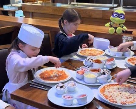 Pizza making is fun at the Big Blue Hotel