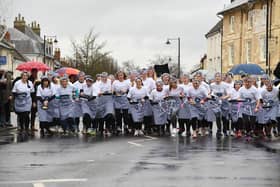 And they're off... Olney's famous pancake race begins