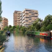 Artists' impressive of the new high-rise flats to be built at Campbell Park in Milton Keynes
