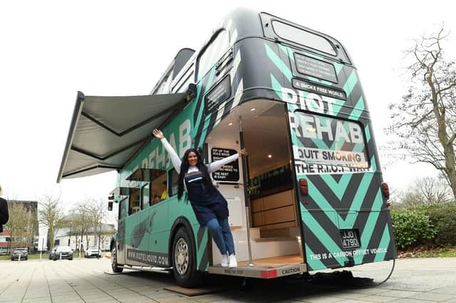 Rochelle joined the Riot Rehab Bus team in offering free haircuts to help smokers  kick the habit