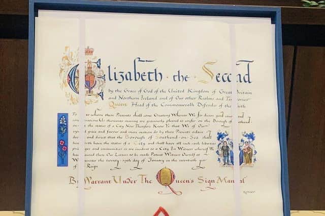 The Letters Patent, signed by the Queen, makes MK's city status official