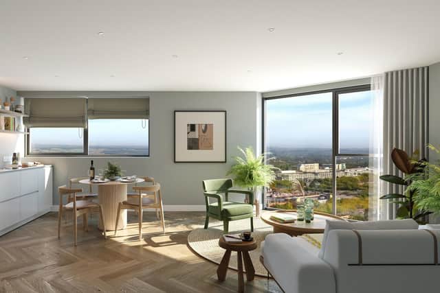 Inside one of the planned apartments