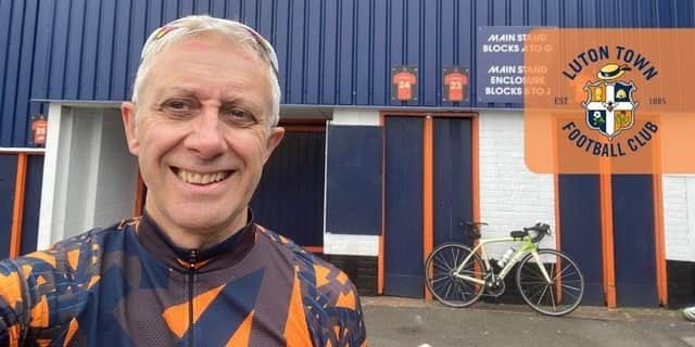 Dedicated Hatters fan Mark Crowther is cycling to Sheffield's Bramall Lane on Christmas Day to see his team in action on Boxing Day - and raise money for four local charities