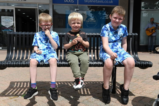 Youngsters enjoying a treat or two at the at Bletchley Food and Craft Market