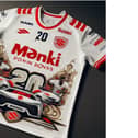 Remember the shirt with the stadium ghosted into the background of it? How about Suzuki cars instead?