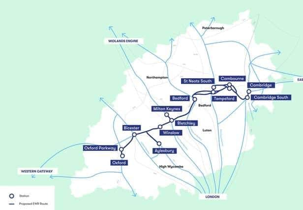 The route for the East West Rail project is to be announced in May