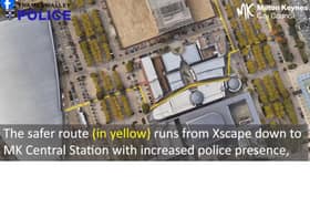 The new safe route at CMK is marked in yellow
