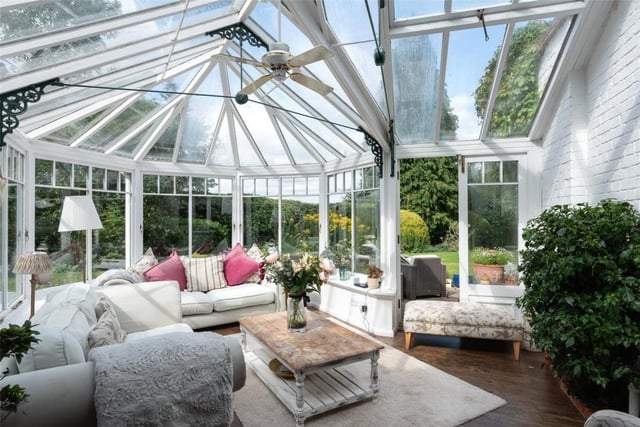The Amdega Victorian style conservatory opens  on to terrace and established rear garden
