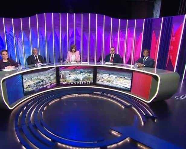 The panel for last night's edition of BBC political discussion programme Question Time, which came from Milton Keynes