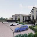 A CGI of the care home being built on the site of a former fire station in Milton Keynes