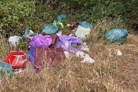 The rubbish was dumped illegally at Leadenhall in Milton Keynes