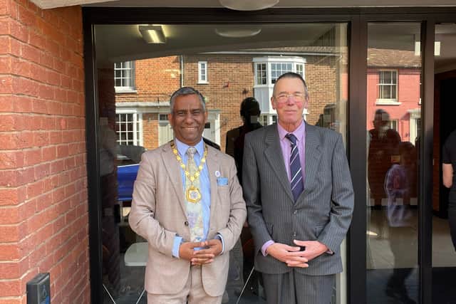 The Mayor of MK pictured with Cllr Keith Tilley at the library re-opening. Photo: Emily Malleson