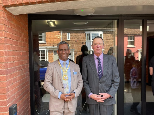 The Mayor of MK pictured with Cllr Keith Tilley at the library re-opening. Photo: Emily Malleson
