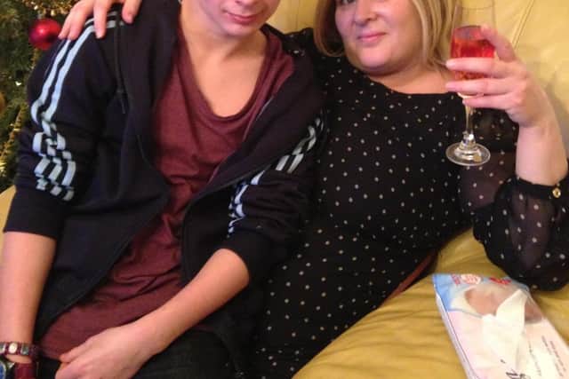 Haydon Croucher with his mum Tracey Furness