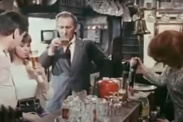 A still from the film Night of the Big Heat, which was shot at The Swan Inn pub in Milton Keynes